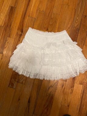 American Eagle Outfitters White Tiered Lace Skort